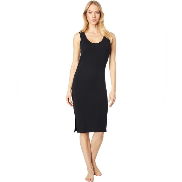 Yummie by Heather Thomson Black Lounge Dress with Side Slits Size S EUC - Picture 1 of 9